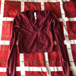 Red skin tight crop top